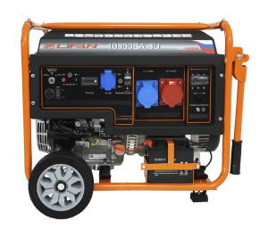 Бензиновый генератор Lifan 10500EA-3U с датчиком моточасов (с мощн без огранич при 1-но и 3-х фазном режиме) 00160714 передвижной фото