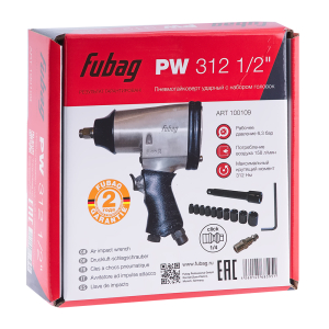 Пневмогайковерт Fubag PW312 (158л/мин_312н/м_6.3бар_1/2") + удлинитель + 10гол. Пневмогайковерт Fubag PW312 (158л/мин_312н/м_6.3бар_1/2") + удлинитель + 10гол. фото